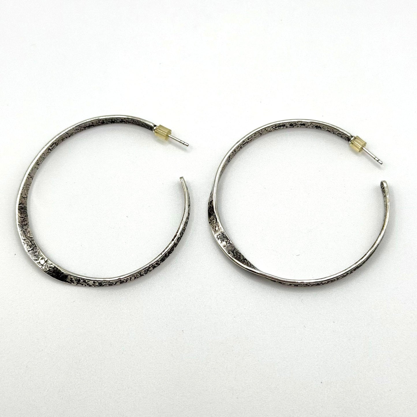 Silpada Hammered Sterling Silver Open Hoop Earrings 925