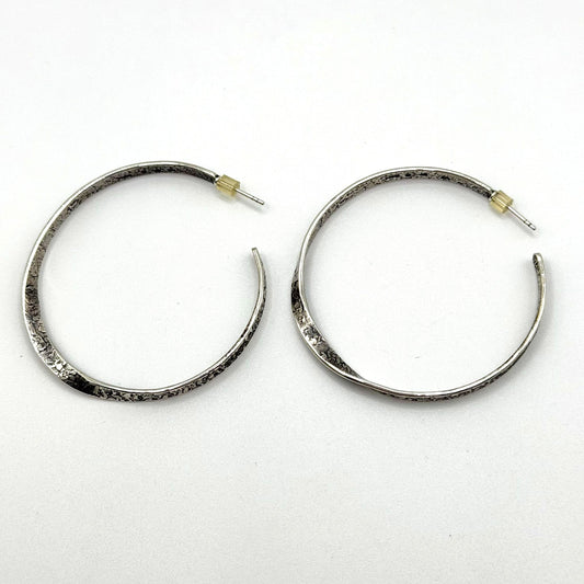 Silpada Hammered Sterling Silver Open Hoop Earrings 925