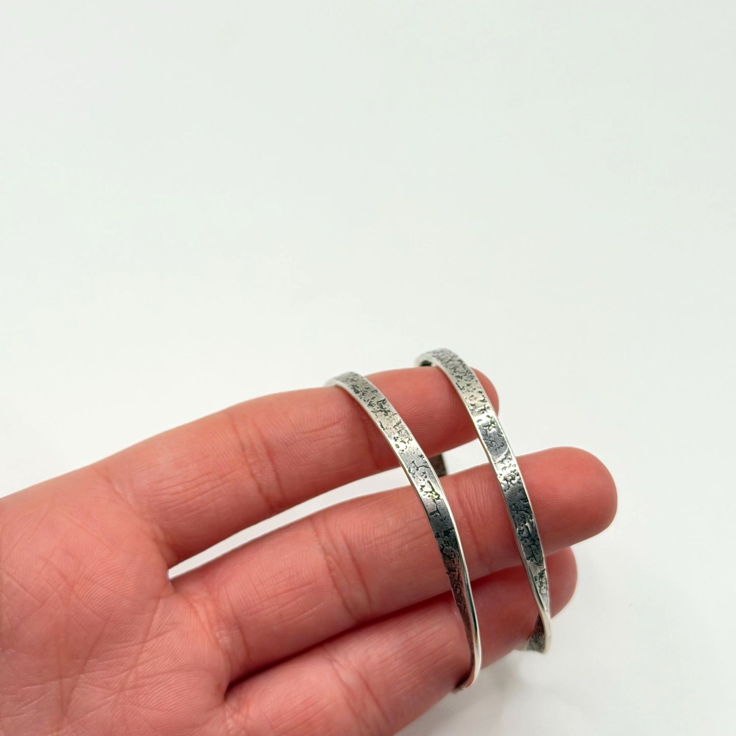 Silpada Hammered Sterling Silver Open Hoop Earrings 925