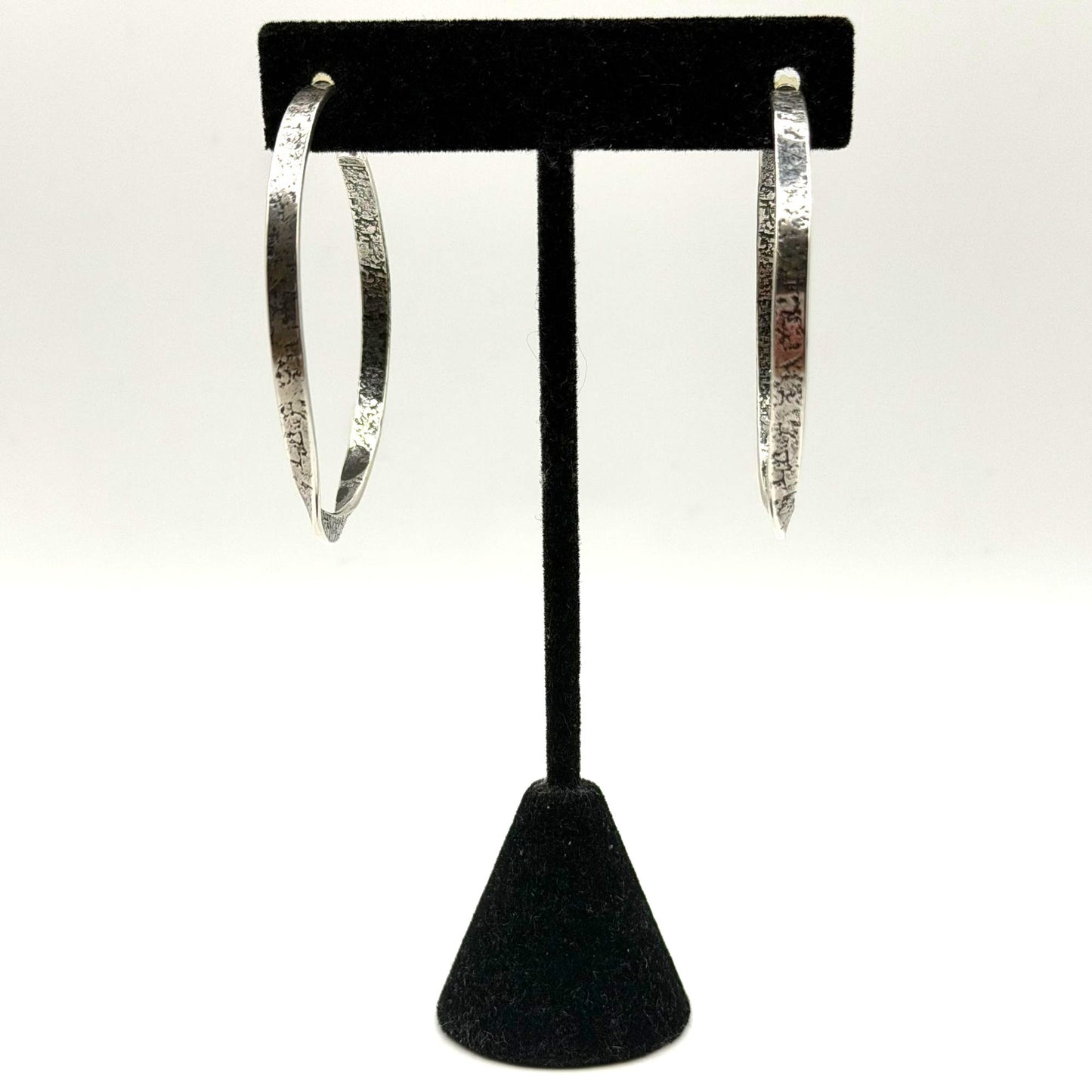 Silpada Hammered Sterling Silver Open Hoop Earrings 925