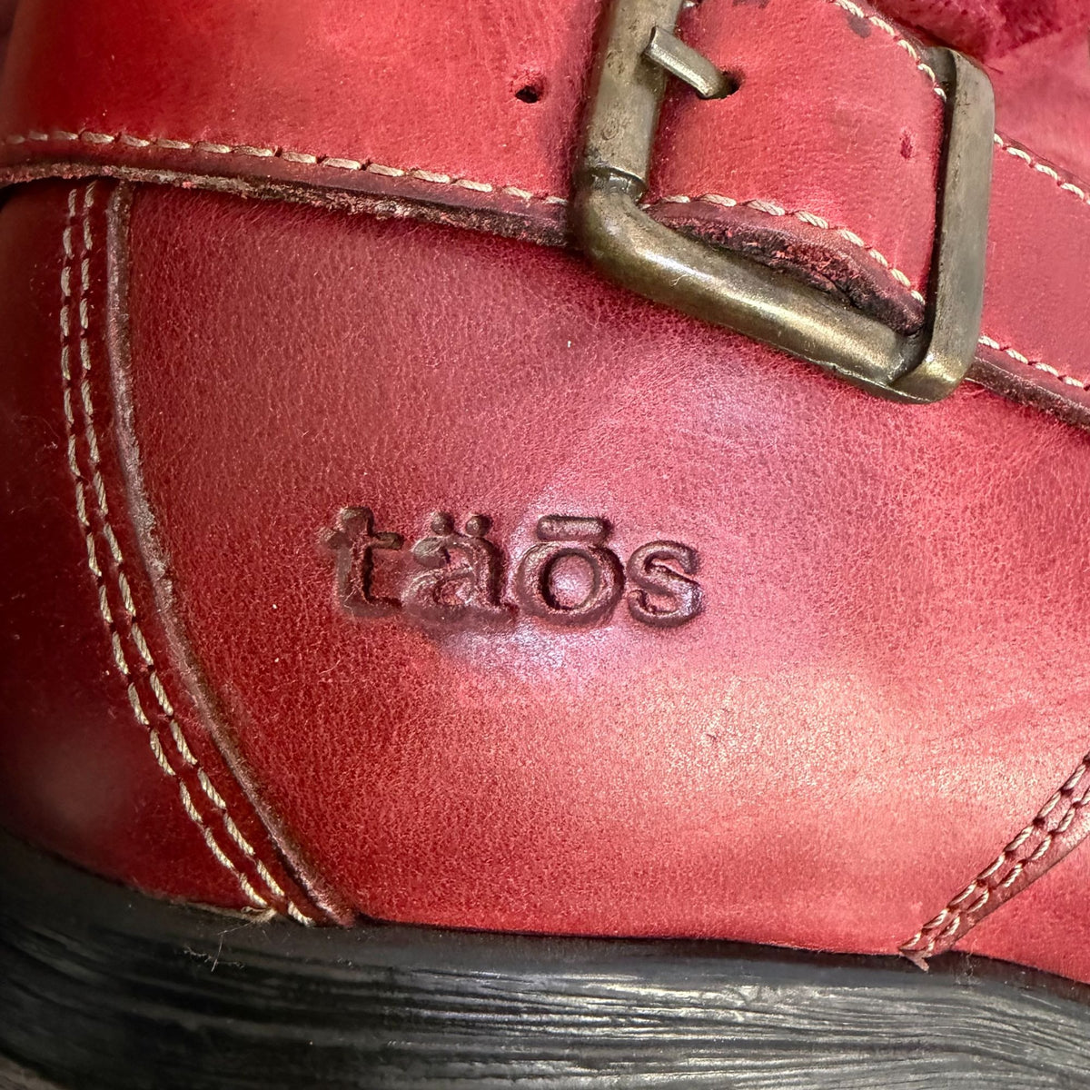 Taos Crave Red Leather Lace-Up Boots 10/10.5
