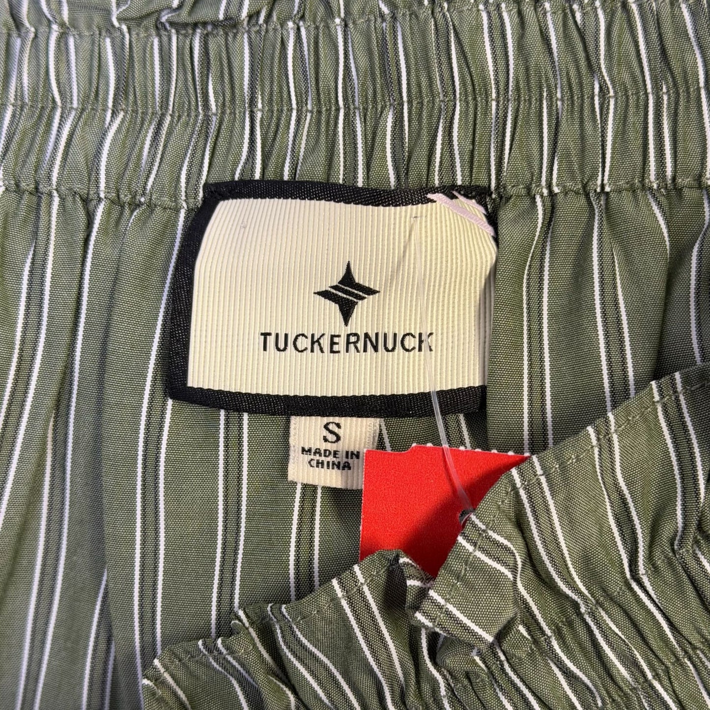 Tuckernuck Green & White Striped Tiered Maxi Skirt Size S