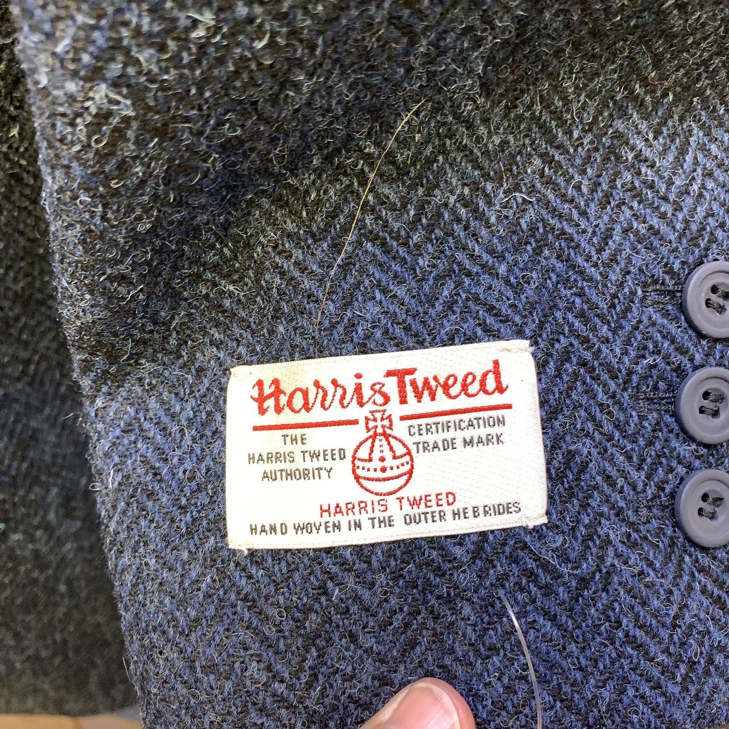 NWT Harris Tweed Navy Double-Breasted Wool Coat Size 16