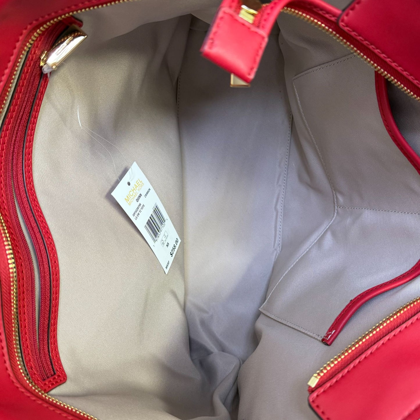 Michael Kors Large Tote Bag Red With Gold Hardware