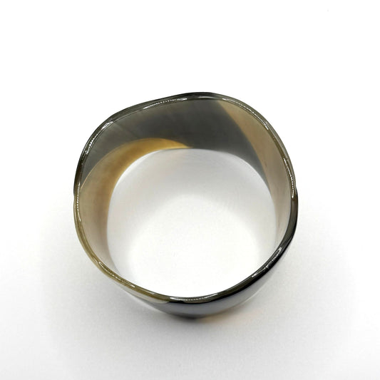 Buffalo Horn Cuff Bracelet With Natural & Black Pattern
