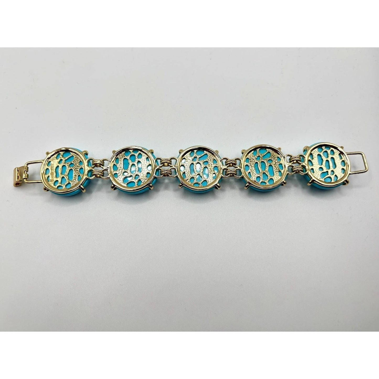 Kendra Scott Chunky Turquoise Cassie Bracelet With Gold Tone Accents