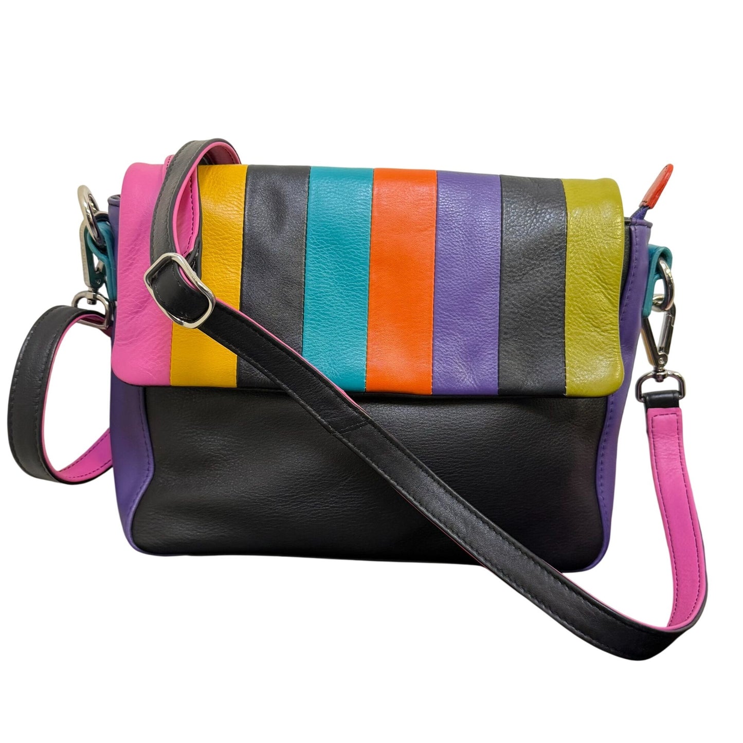 iIi Crossbody Multi-Color Leather Bag With Adjustable Strap
