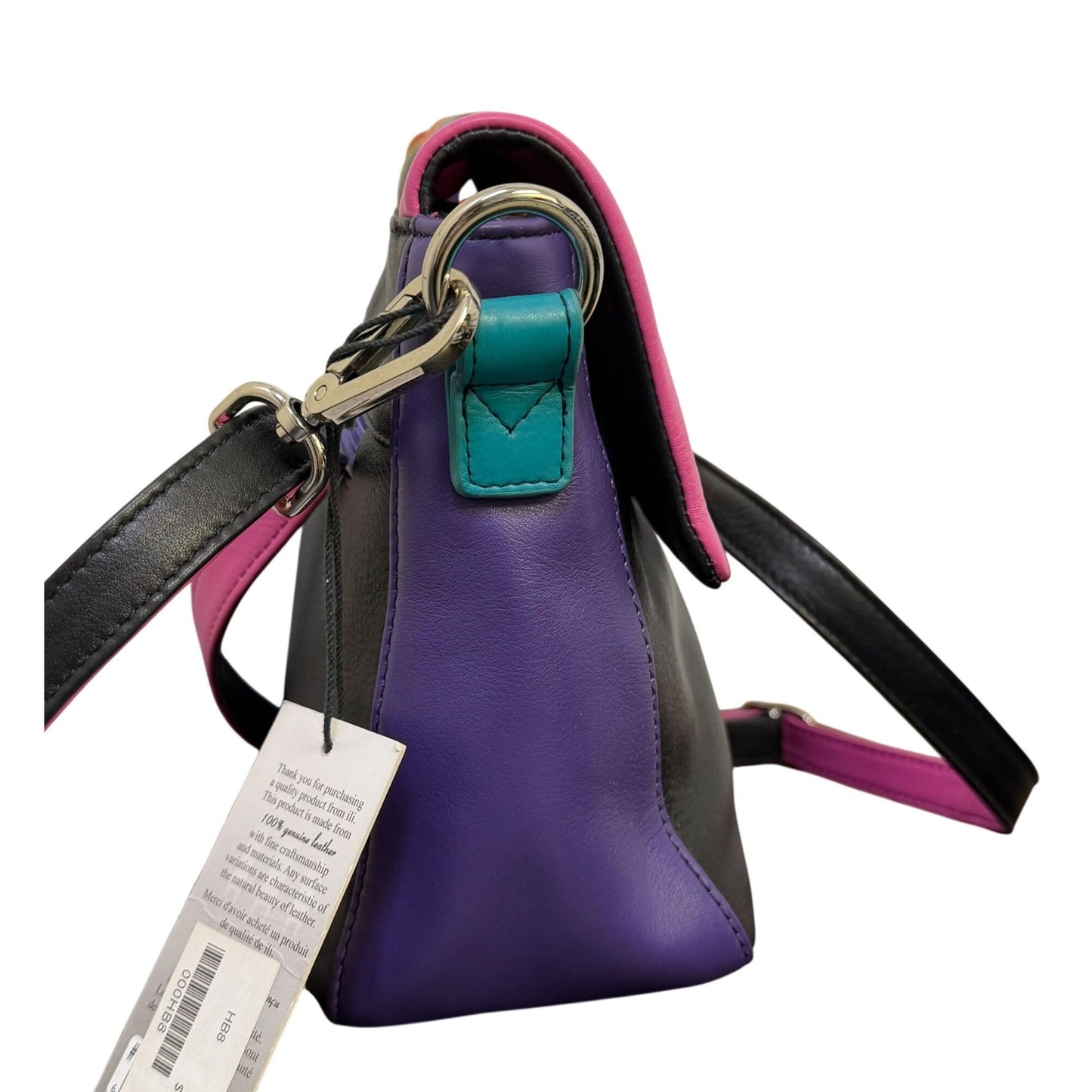 iIi Crossbody Multi-Color Leather Bag With Adjustable Strap