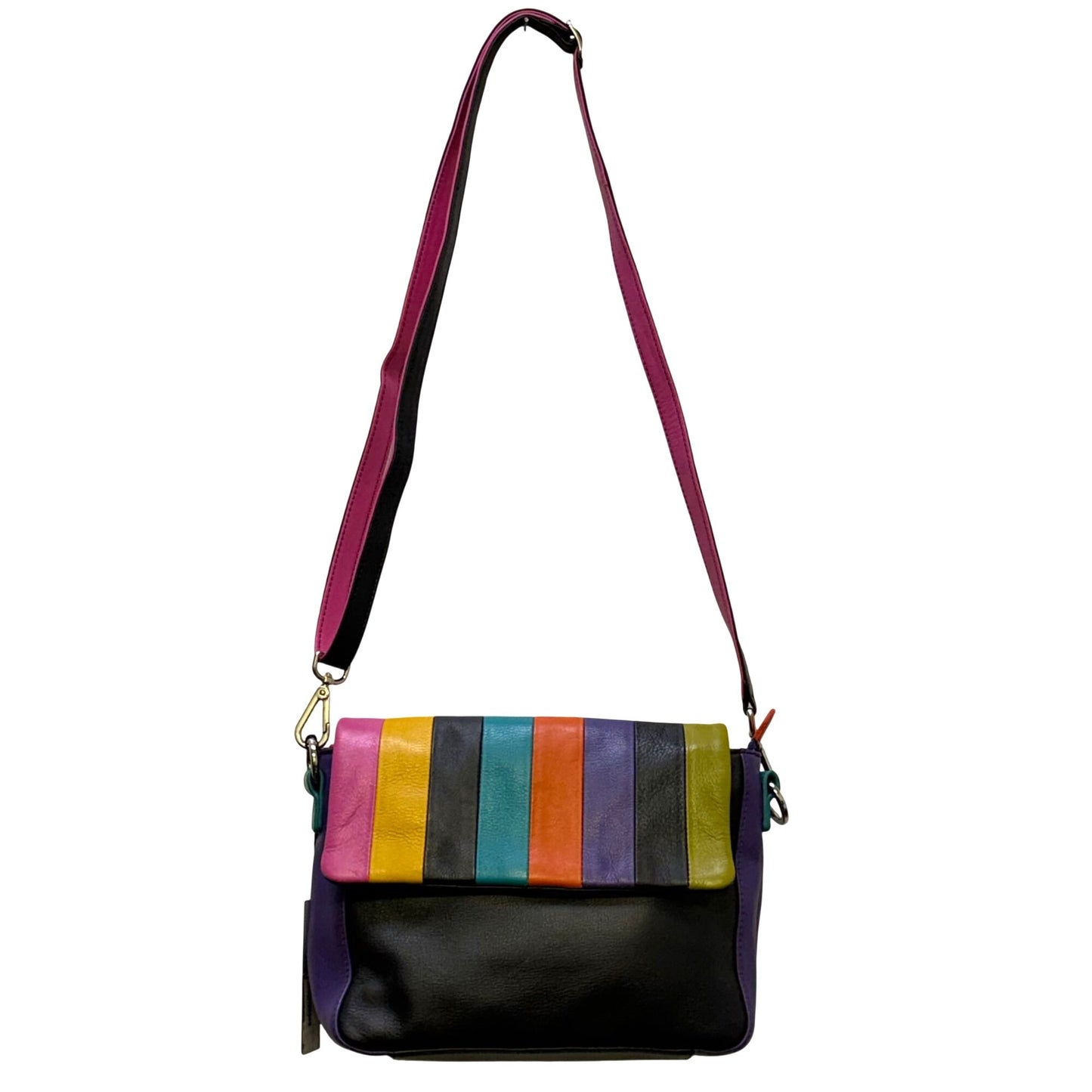 iIi Crossbody Multi-Color Leather Bag With Adjustable Strap