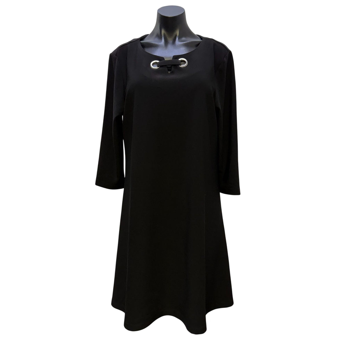NWT Scapa Lauren Perre Black Dress 3/4 Sleeves XL