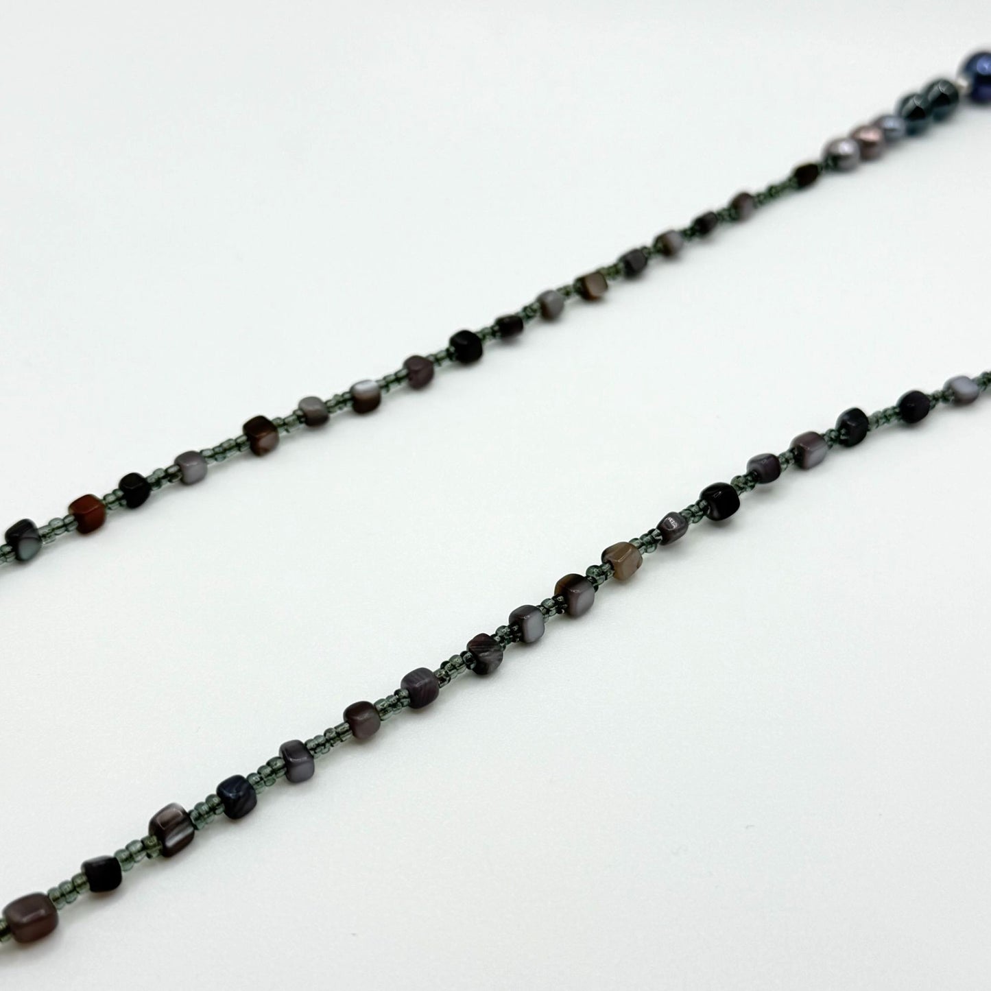 Silpada 925 Sterling Silver Hematite Glass Grey Pearl Shell Necklace