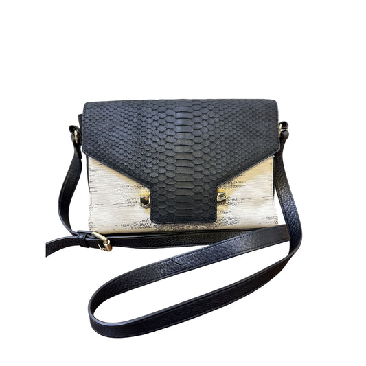 Vince Camuto Black & White Snakeskin Crossbody w/ Gold Hardware