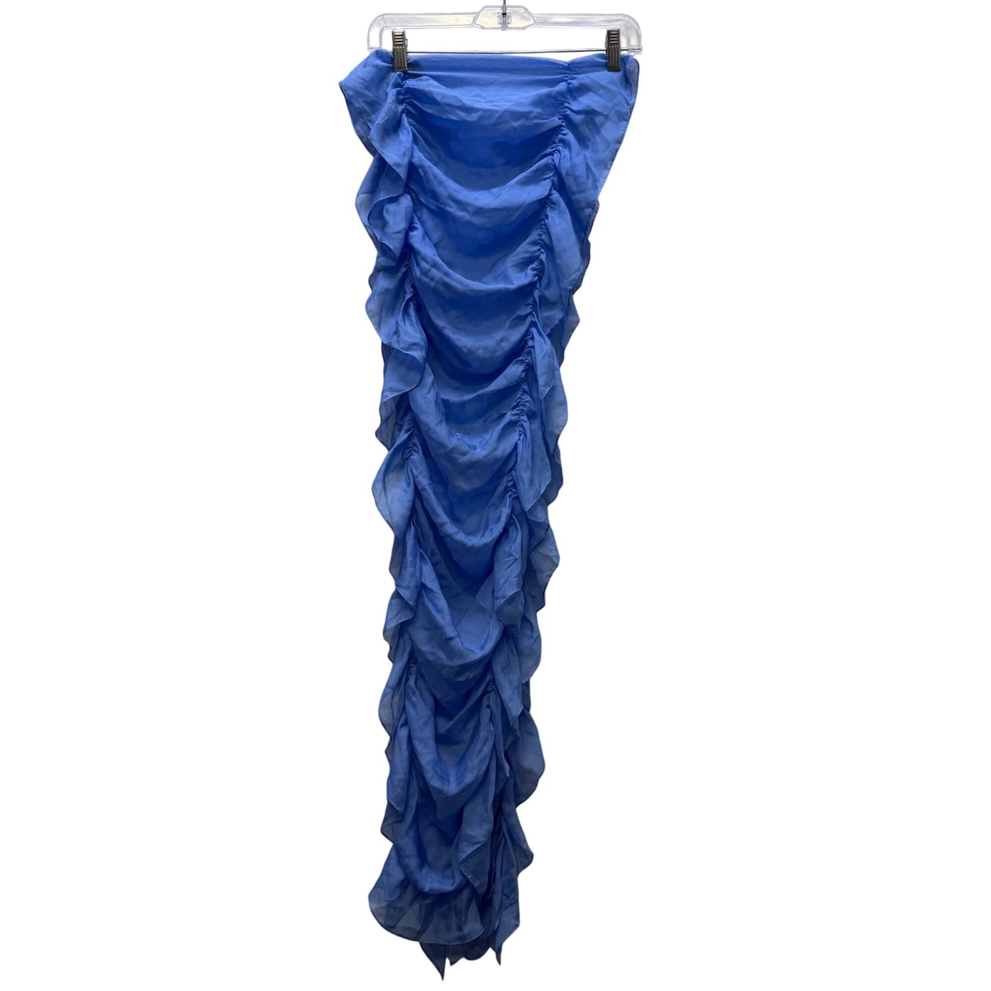 Ralph Lauren Ocean Blue Silk Ruffled Luxe Scarf Wrap