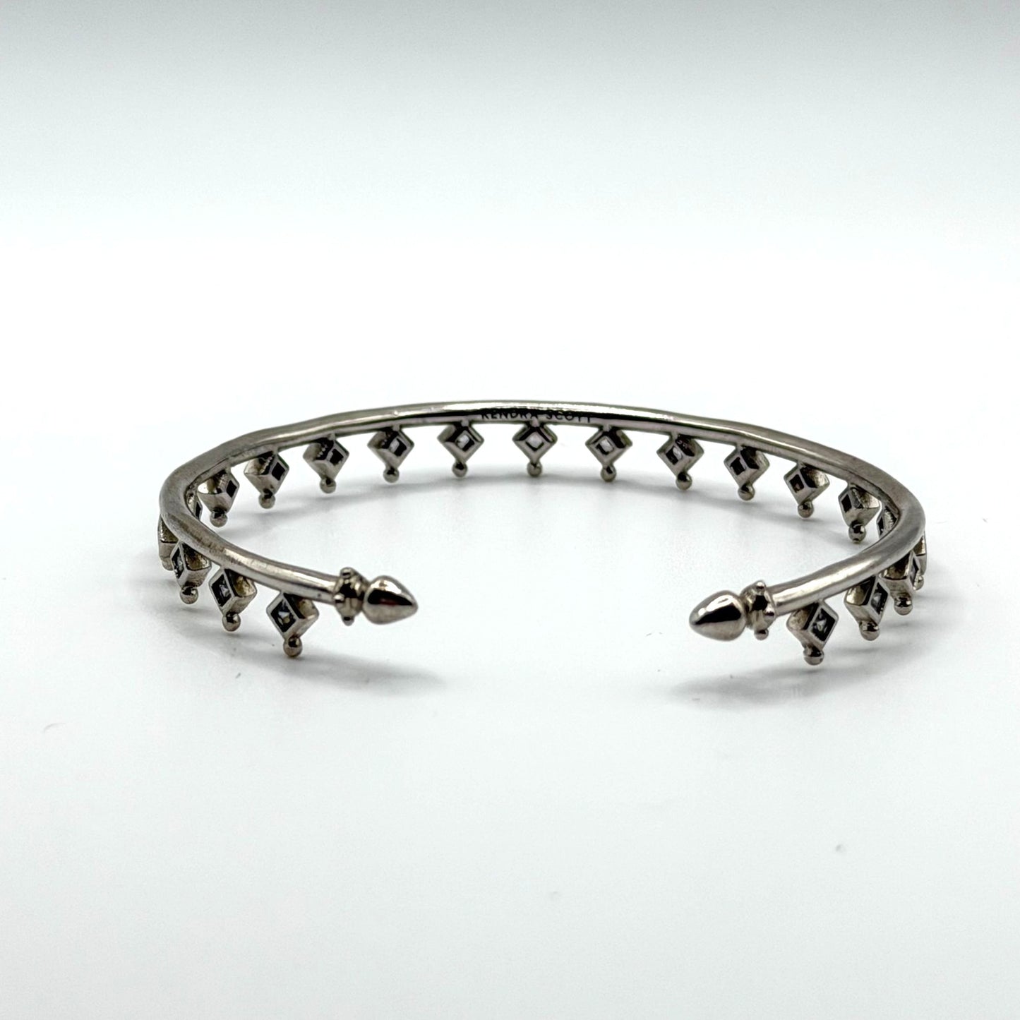 Kendra Scott Silver-Plated Open Cuff Bracelet With Diamond Accents
