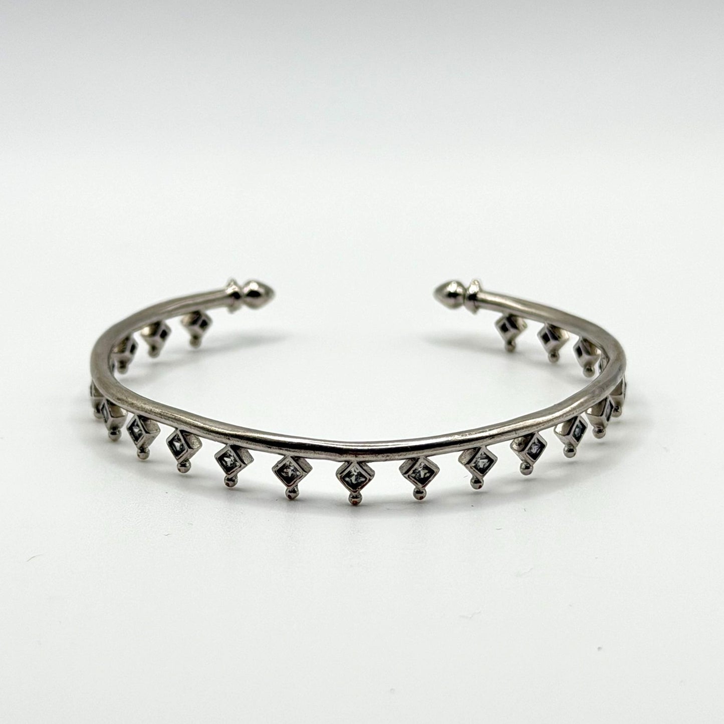 Kendra Scott Silver-Plated Open Cuff Bracelet With Diamond Accents