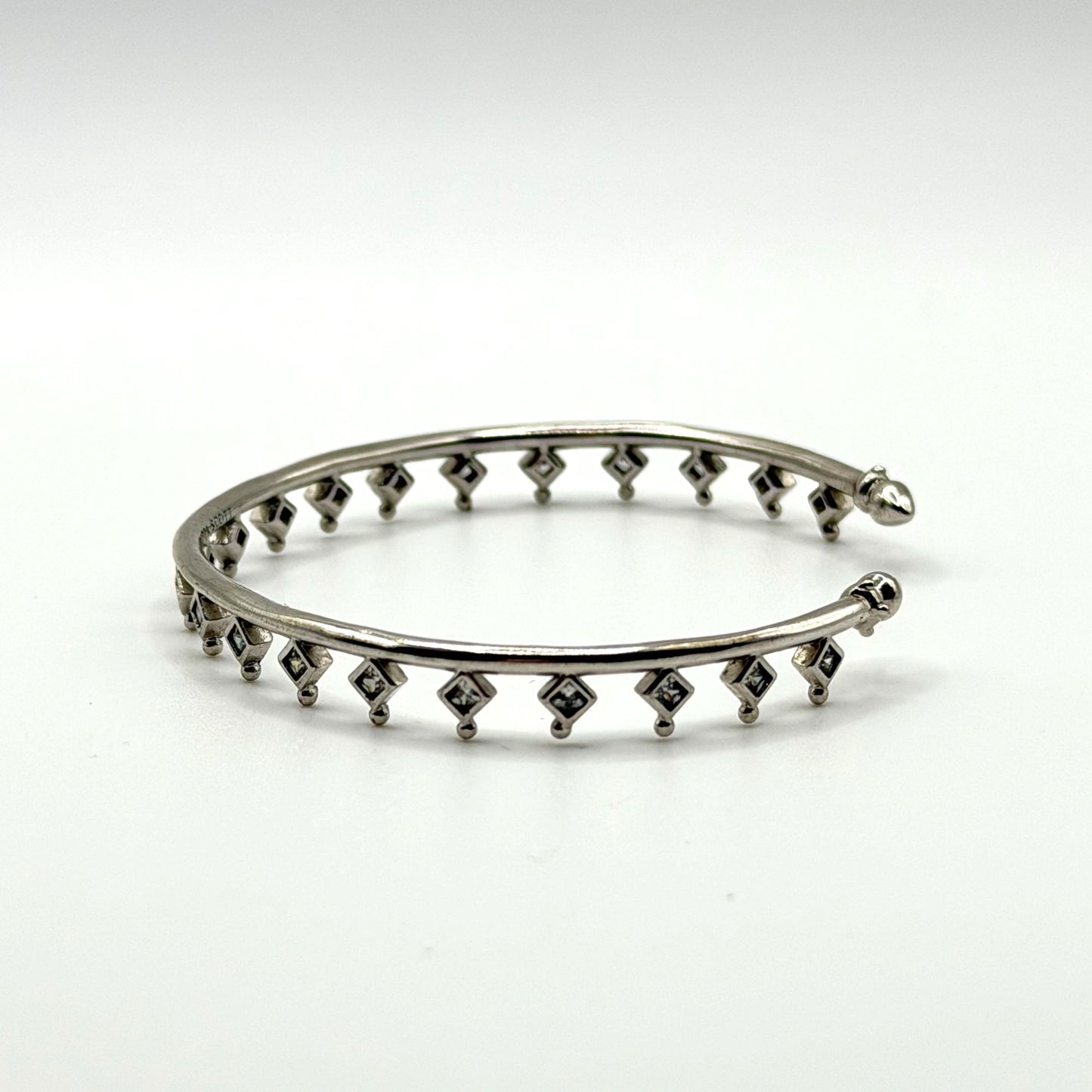 Kendra Scott Silver-Plated Open Cuff Bracelet With Diamond Accents
