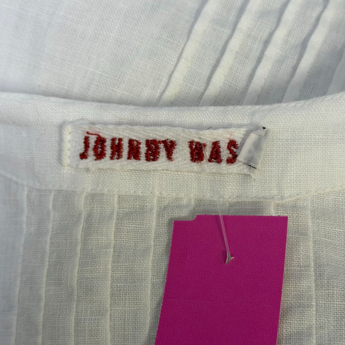 Johnny Was Linen Blouse White Long Sleeve XS