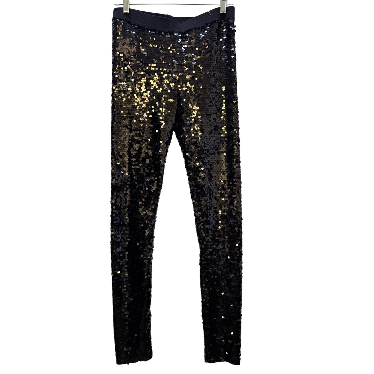 NWT BCBG Maxazria Black Sequin Stretch Pants Size M