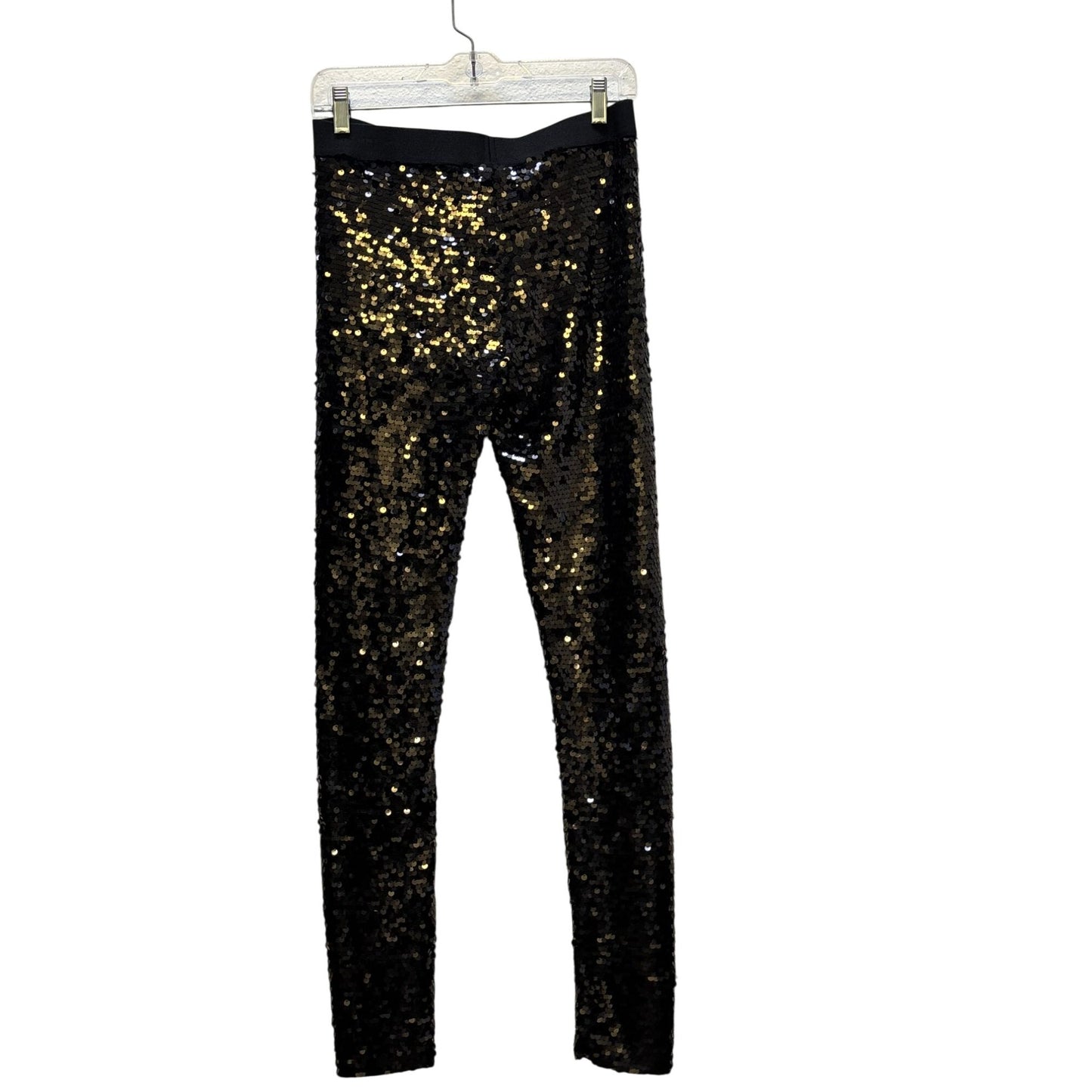 NWT BCBG Maxazria Black Sequin Stretch Pants Size M