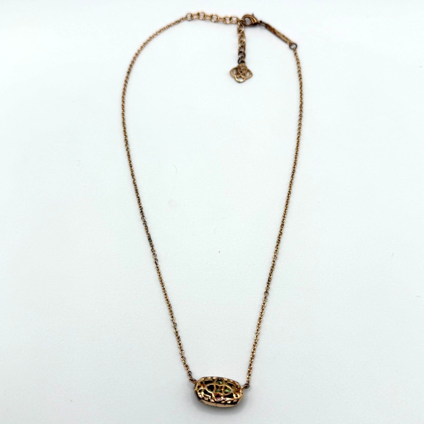Kendra Scott Abalone Shell Pendant Necklace In Gold-Tone With Adjustable Chain 16"-18"