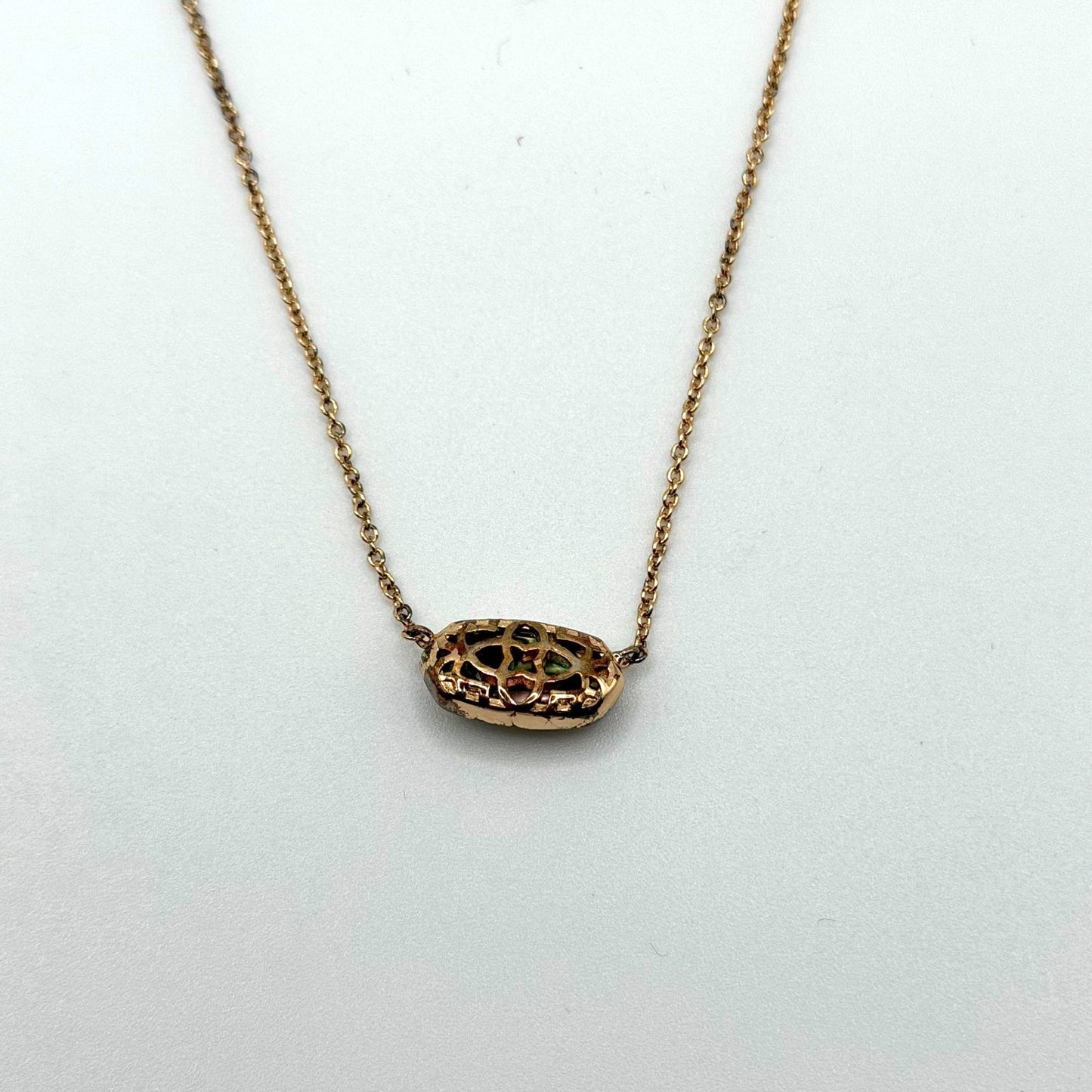 Kendra Scott Abalone Shell Pendant Necklace In Gold-Tone With Adjustable Chain 16"-18"