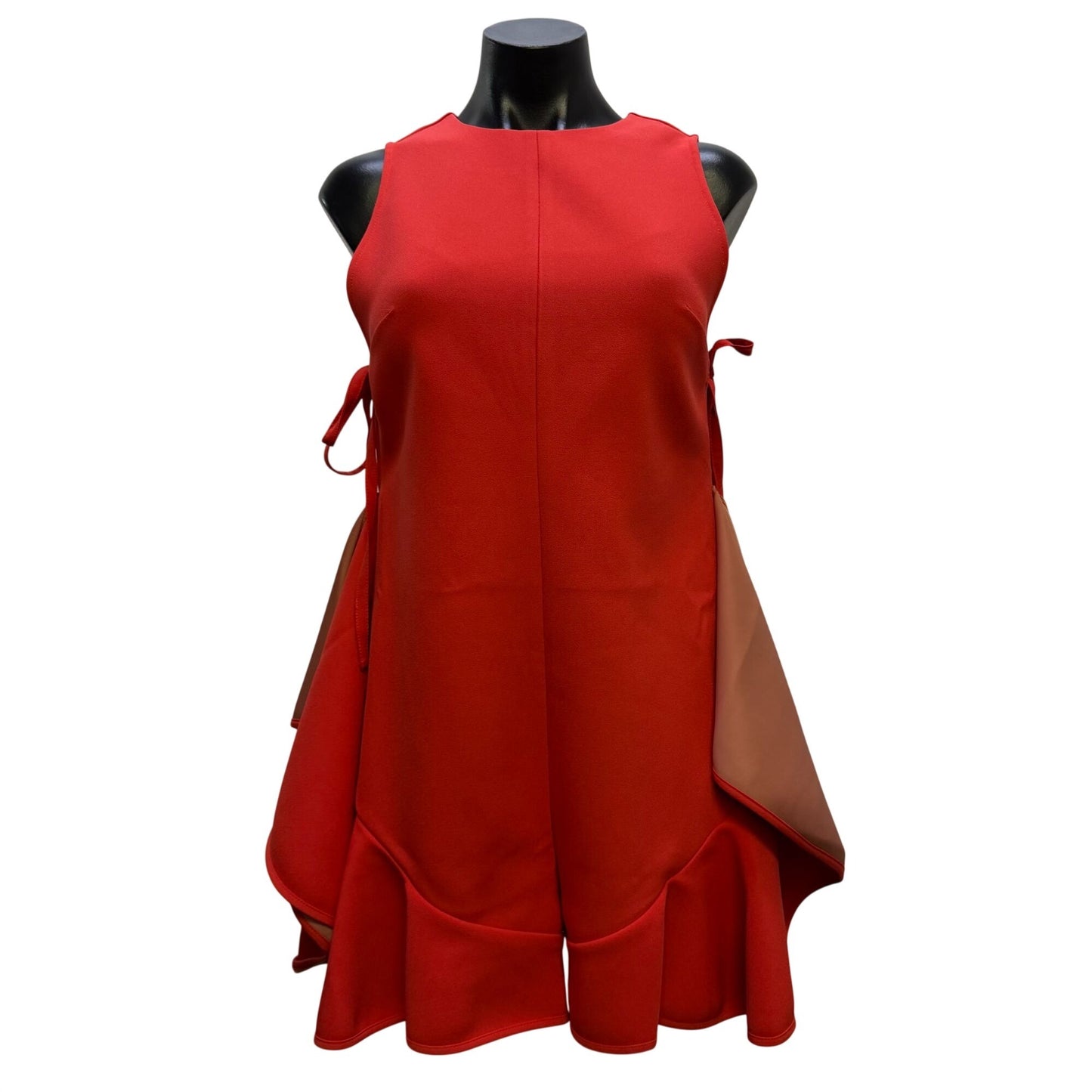 NWT Kendall & Kylie Red Sleeveless Ruffled Hem Romper S