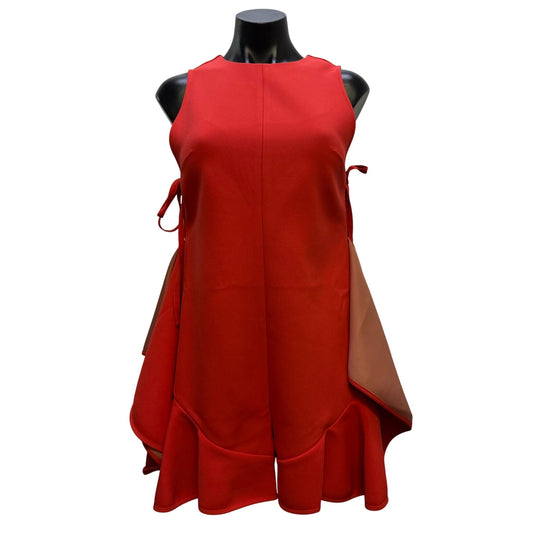 NWT Kendall & Kylie Red Sleeveless Ruffled Hem Romper S