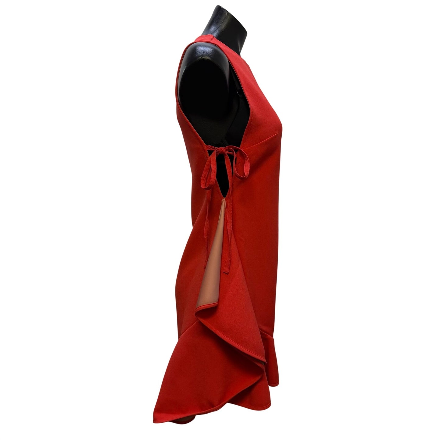NWT Kendall & Kylie Red Sleeveless Ruffled Hem Romper S