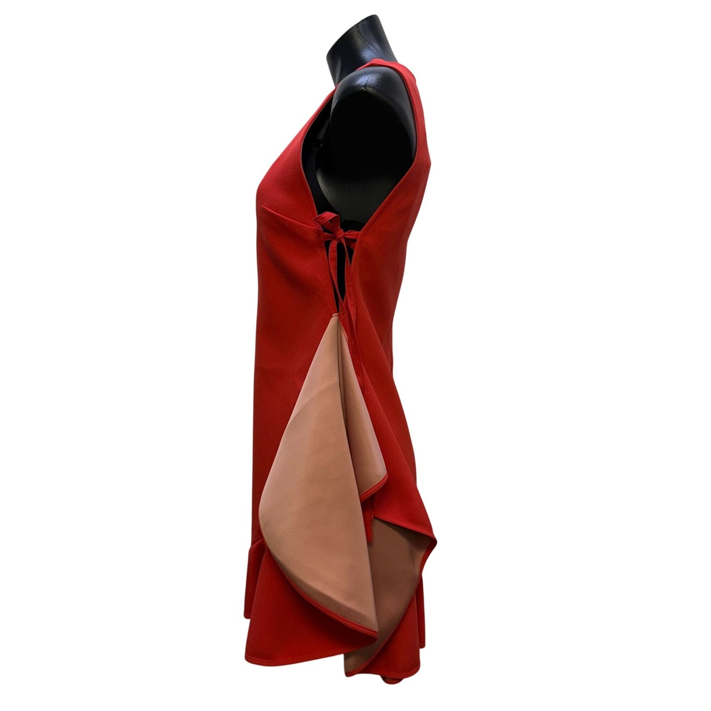 NWT Kendall & Kylie Red Sleeveless Ruffled Hem Romper S