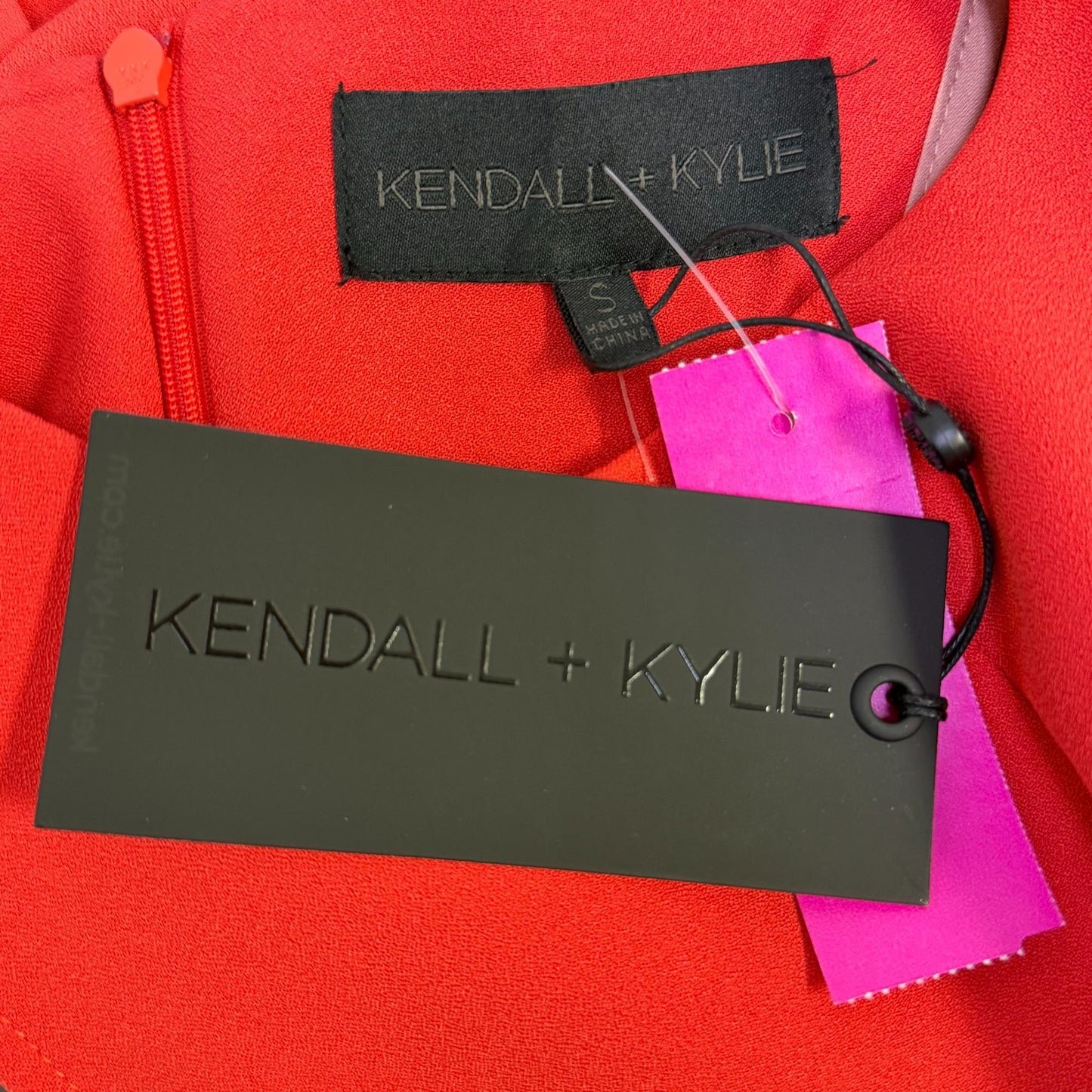 NWT Kendall & Kylie Red Sleeveless Ruffled Hem Romper S