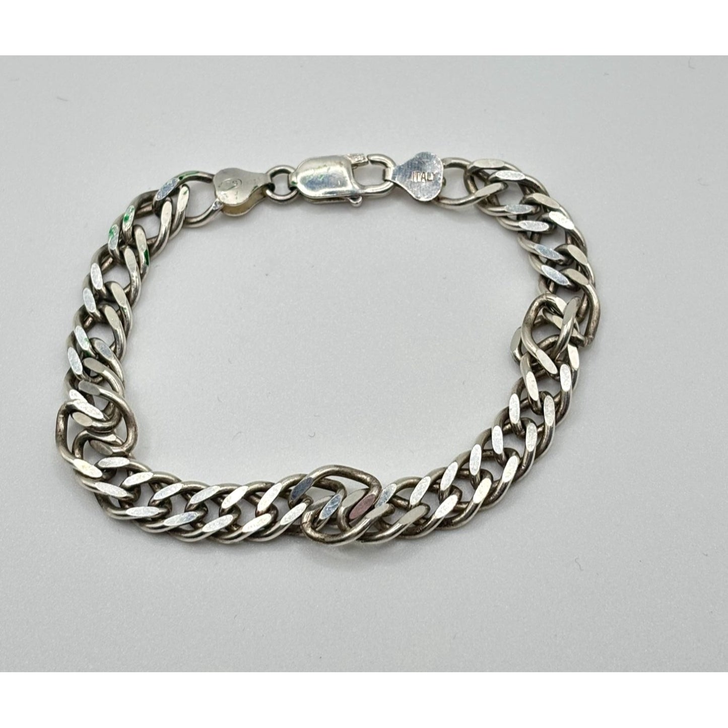 Italian 925 Sterling Silver Curb Chain Bracelet