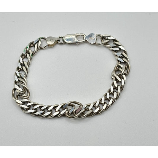 Italian 925 Sterling Silver Curb Chain Bracelet