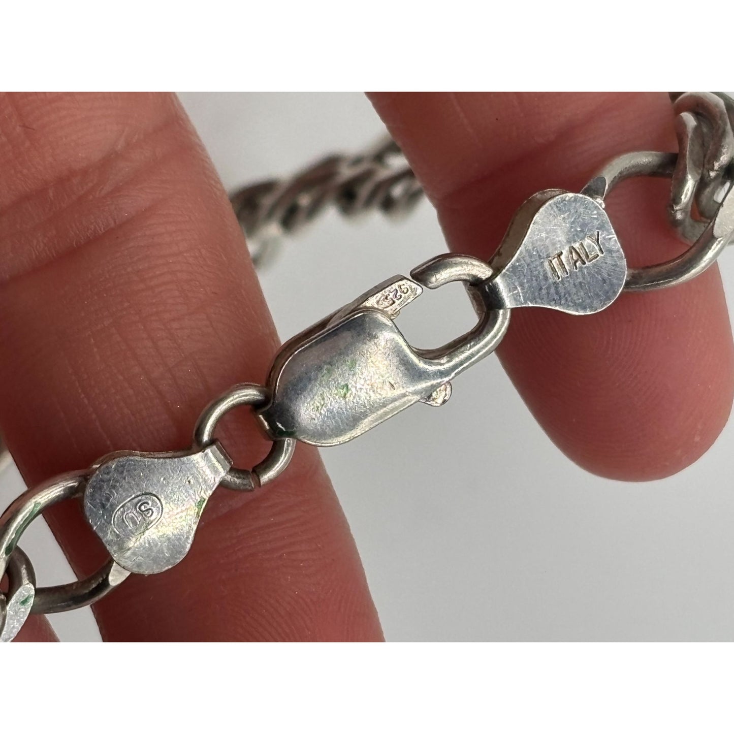 Italian 925 Sterling Silver Curb Chain Bracelet