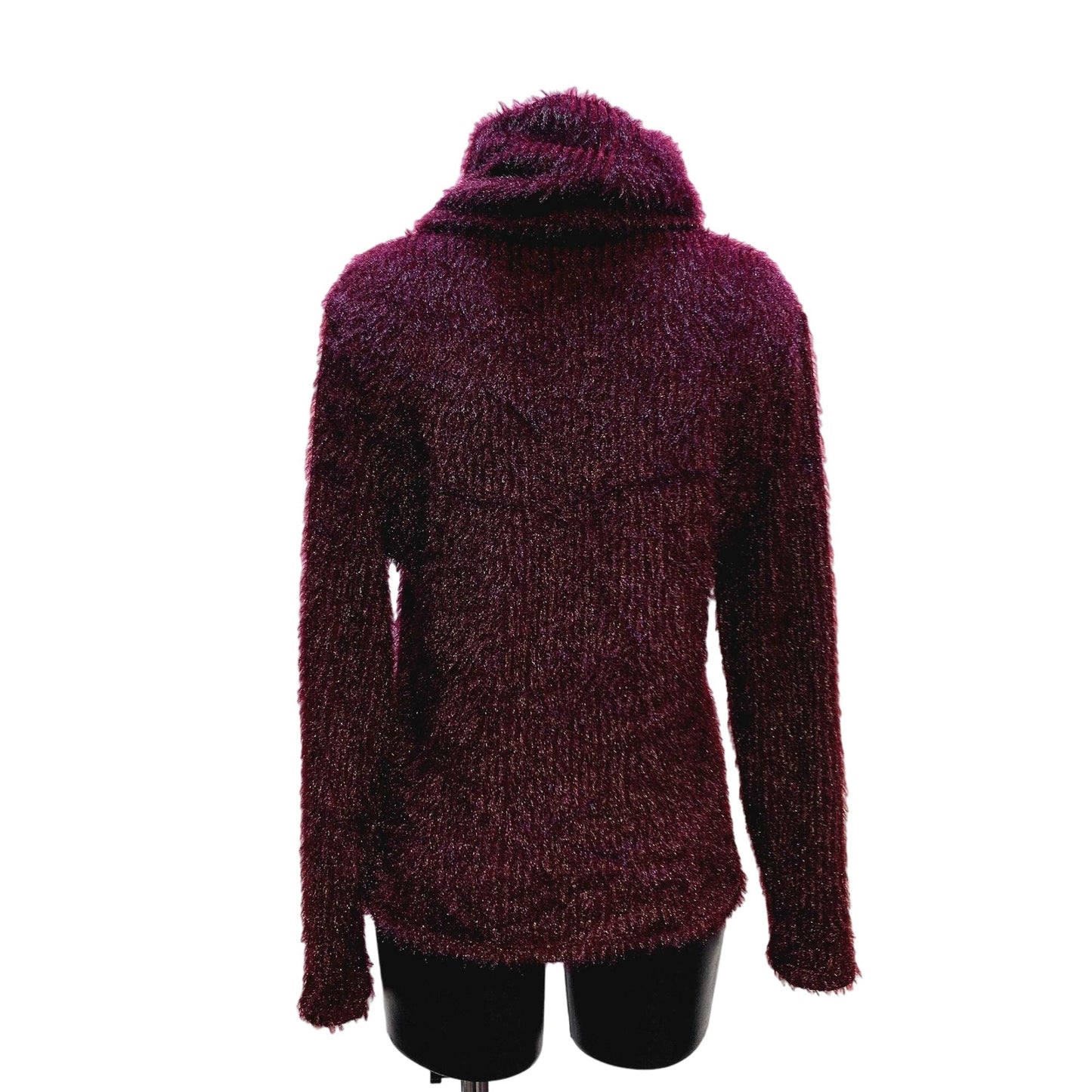 NWT Frank Lyman Bordeaux Fuzzy Cowl Neck Sweater Size 6