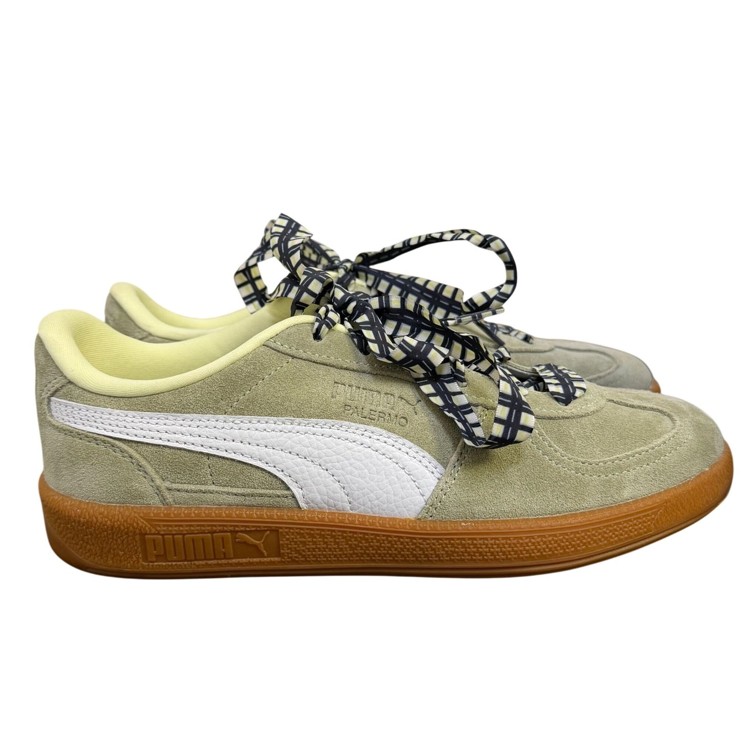 Puma Palermo Sneakers Green Suede & White Leather Size 7.5