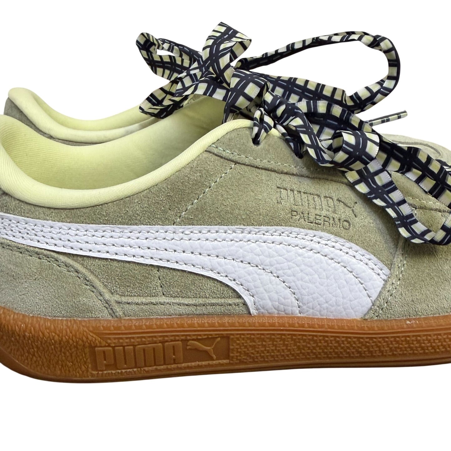 Puma Palermo Sneakers Green Suede & White Leather Size 7.5