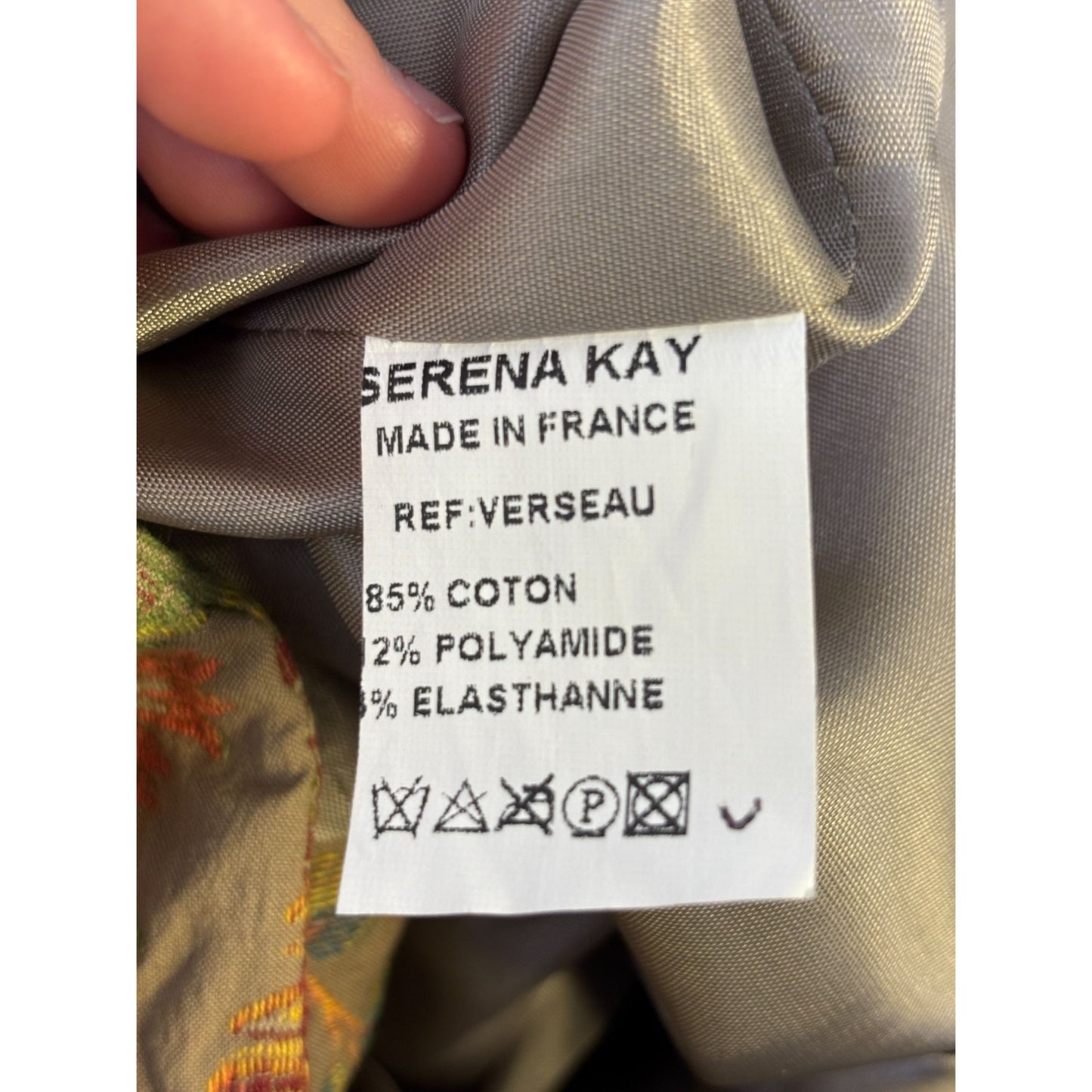 Serena Kay Paris Tan Multi Floral Print Button Front Jacket M