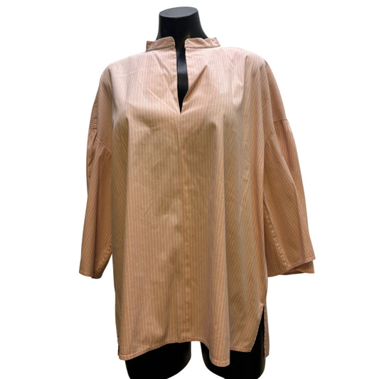 Lafayette 148 New York  Pink Striped Blouse XL