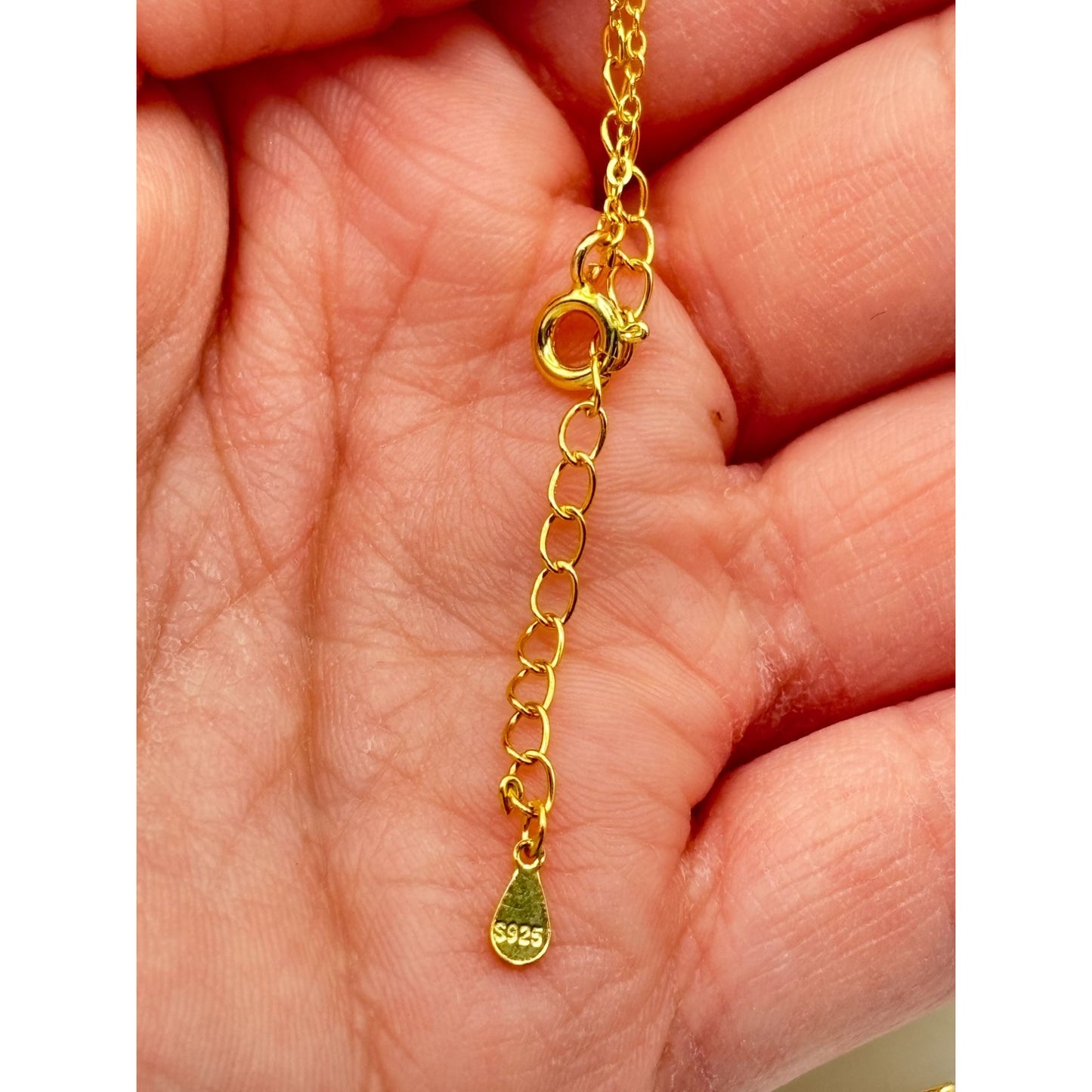 Elegant Jade Teardrop Gold Pendant Necklace With Cubic Zirconia Accent Sterling Silver 925