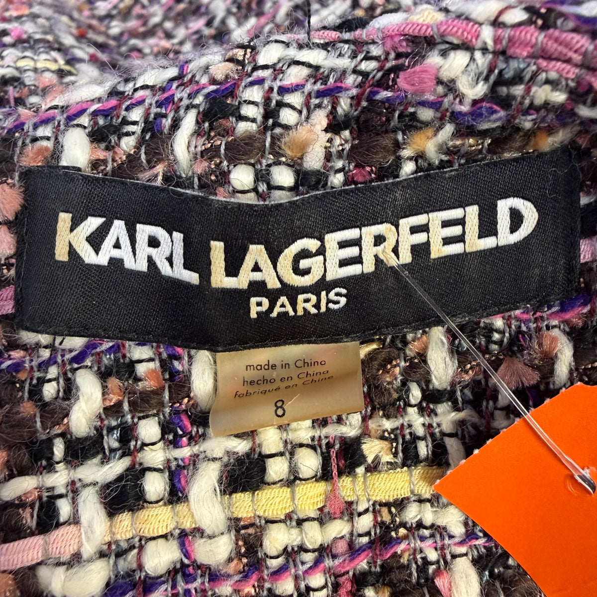 Karl Lagerfeld Paris Dress Pink Black Yellow Size 8