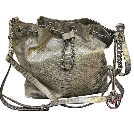 Michael Kors Metallic Snake Print Shoulder Bag With Chain Strap