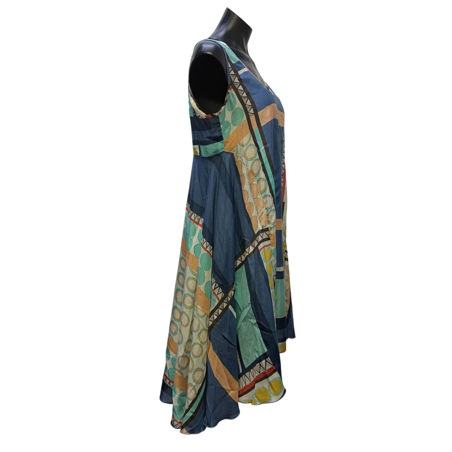 Johnny Was Blue Multi Dress & Slip Set M