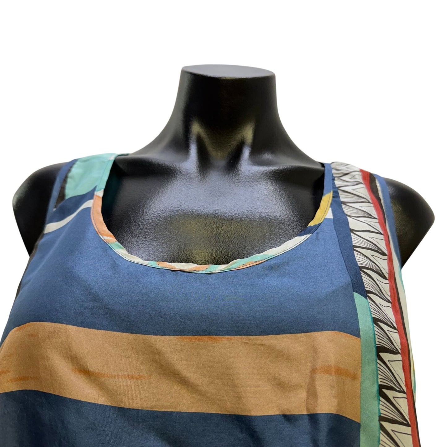 Johnny Was Blue Multi Dress & Slip Set M