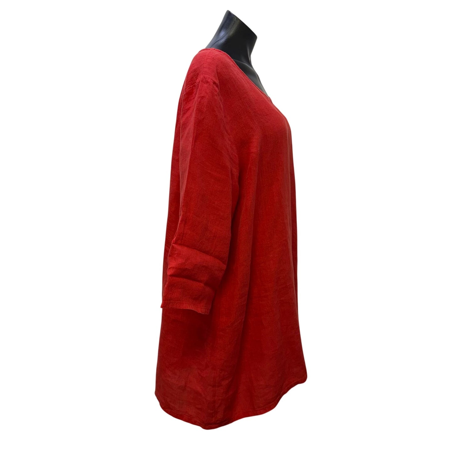 Bryn Walker Red Linen Blouse S 3/4 Sleeve S