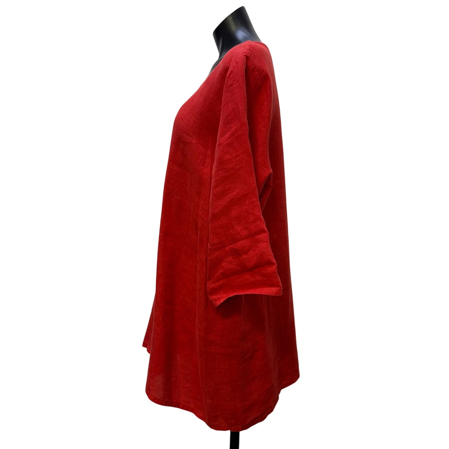 Bryn Walker Red Linen Blouse S 3/4 Sleeve S