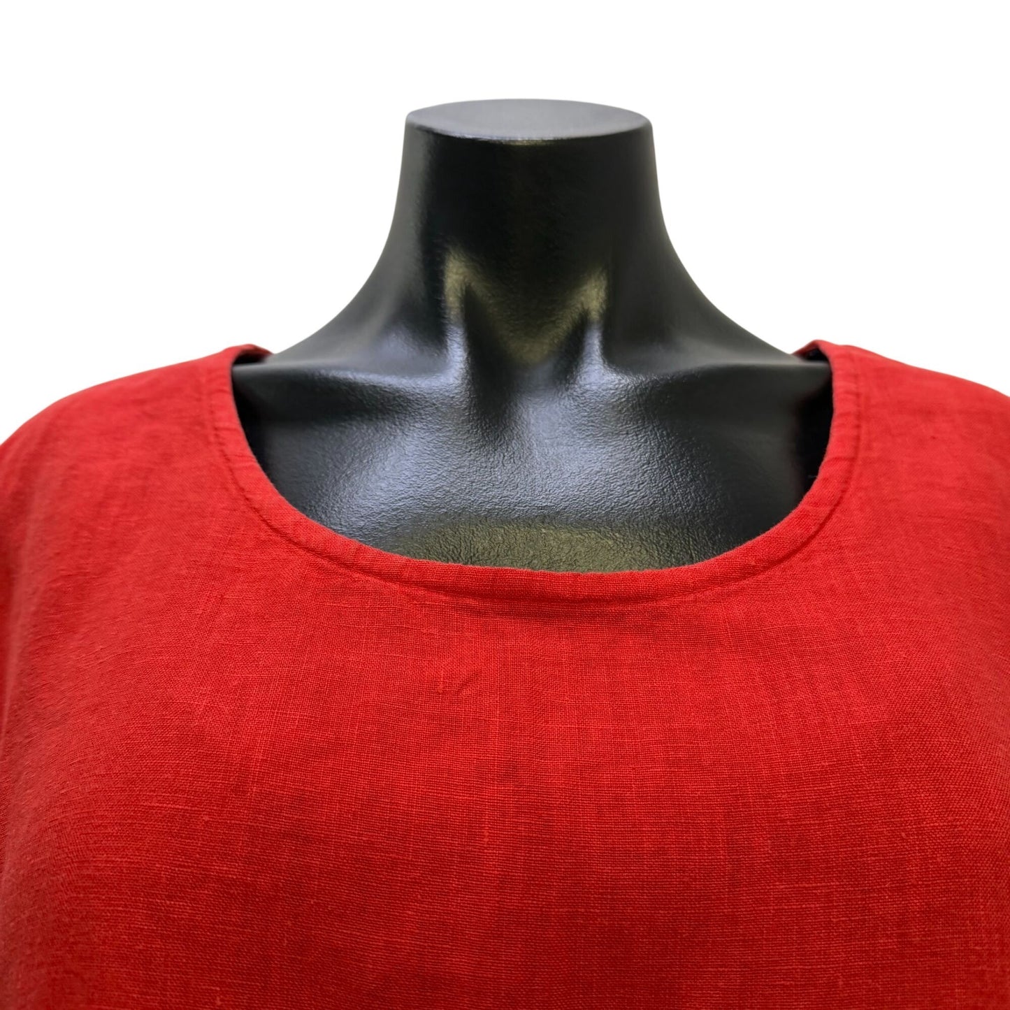 Bryn Walker Red Linen Blouse S 3/4 Sleeve S
