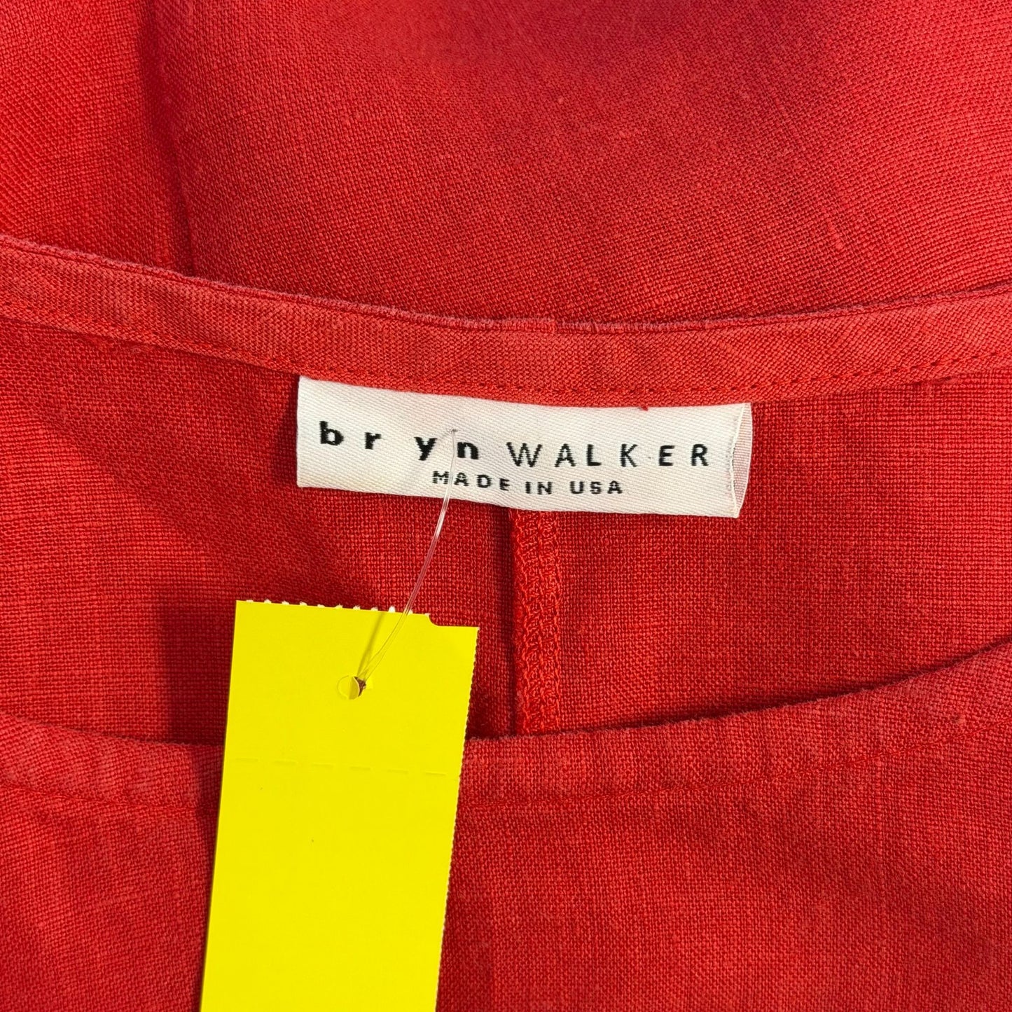 Bryn Walker Red Linen Blouse S 3/4 Sleeve S