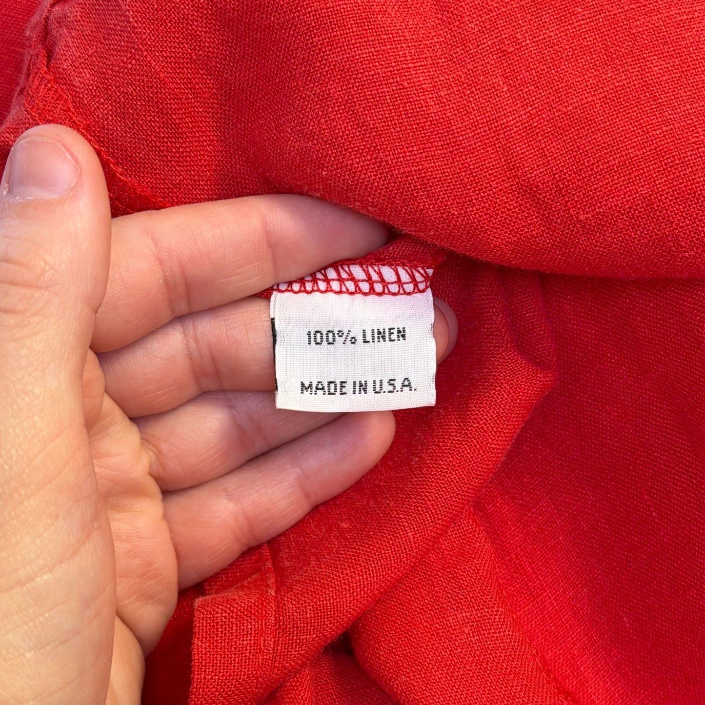 Bryn Walker Red Linen Blouse S 3/4 Sleeve S