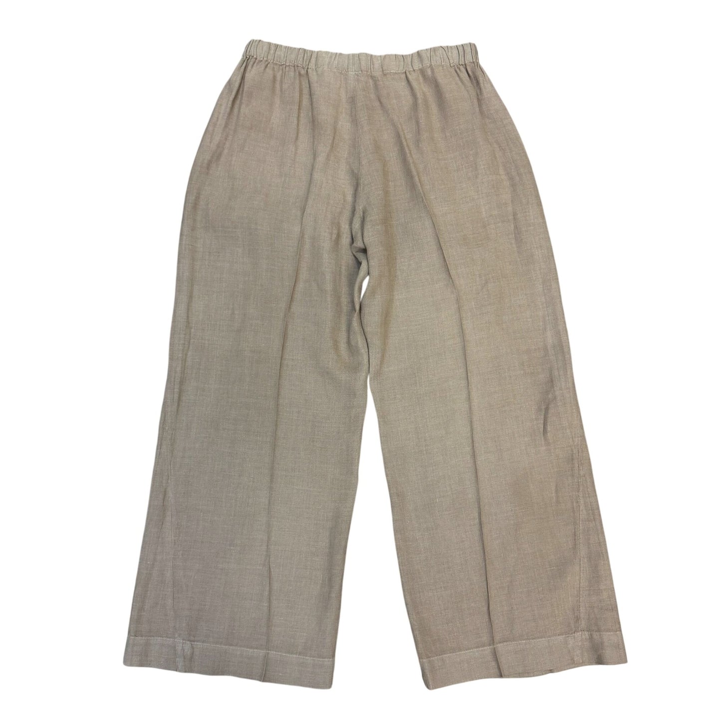 Velvet By Graham & Spencer Brown Linen Wide-Leg Elastic Waist Pants Size M