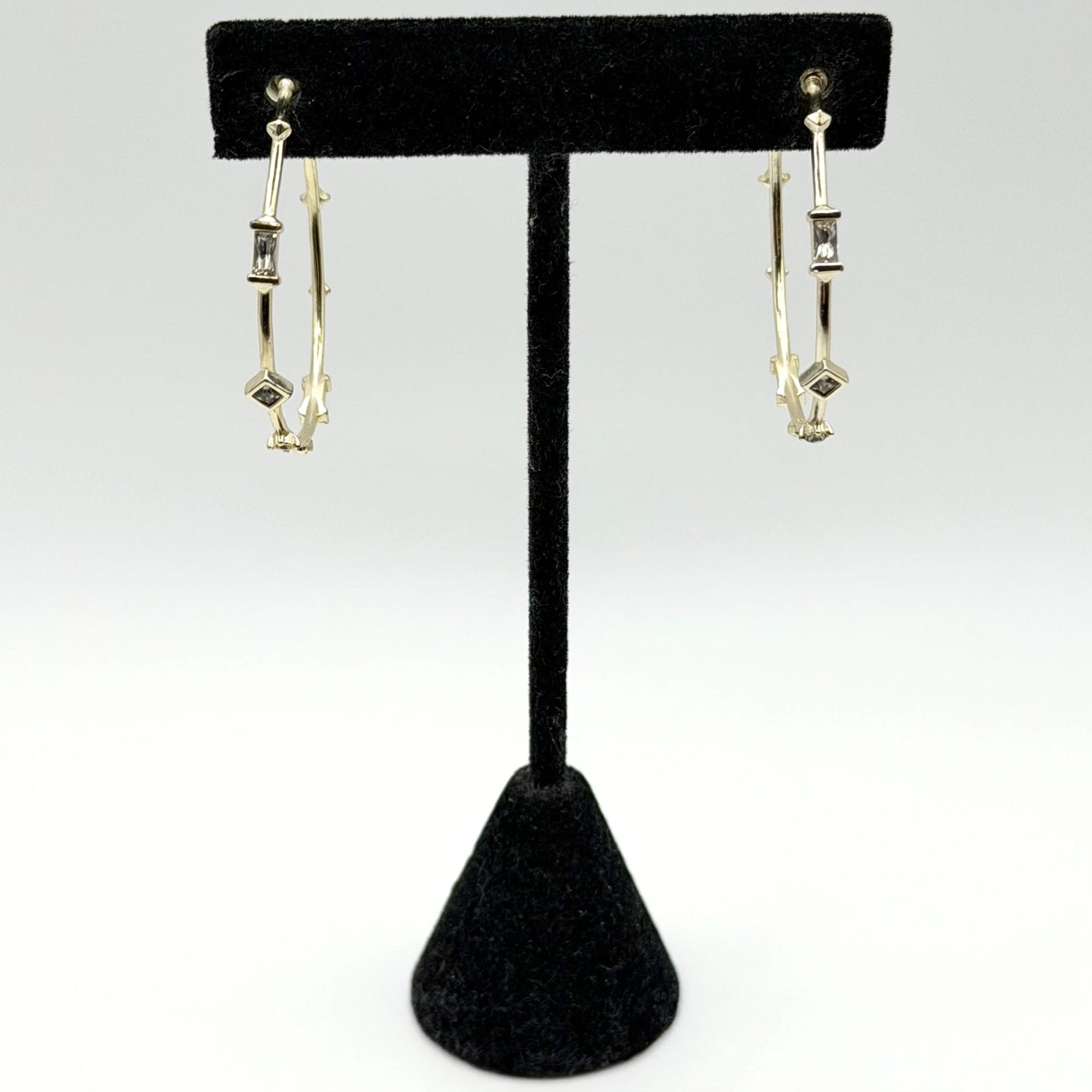 Kendra Scott Gold-Tone Hoop Earrings With Crystal Details